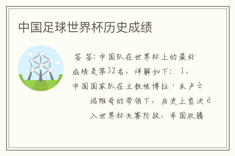 中国足球世界杯历史成绩