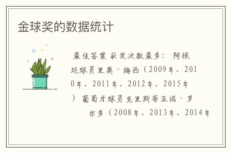 金球奖的数据统计