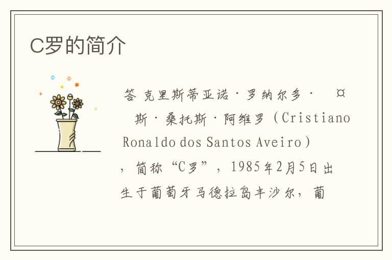 C罗的简介