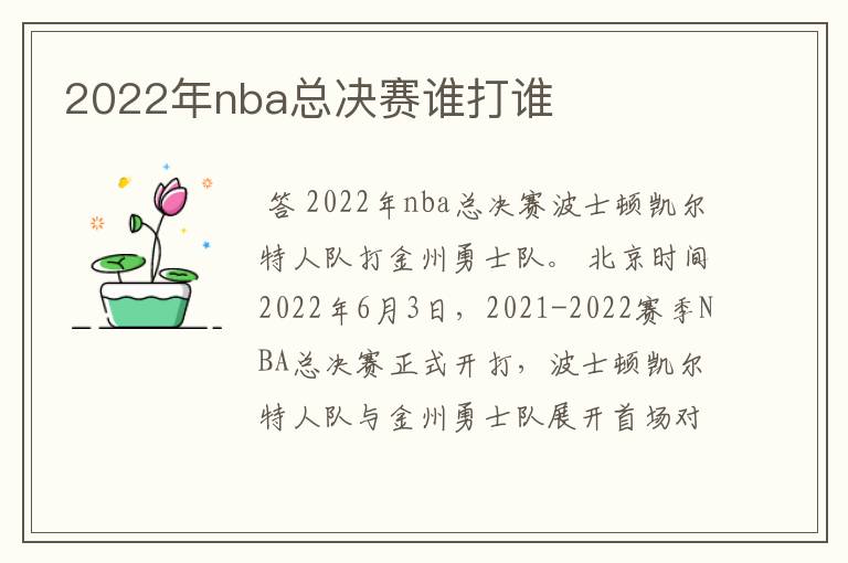 2022年nba总决赛谁打谁
