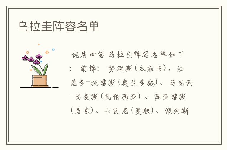 乌拉圭阵容名单
