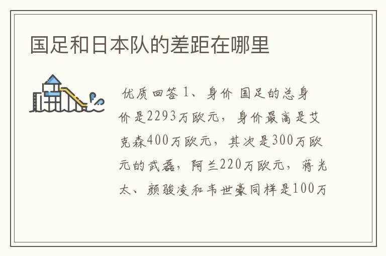 国足和日本队的差距在哪里