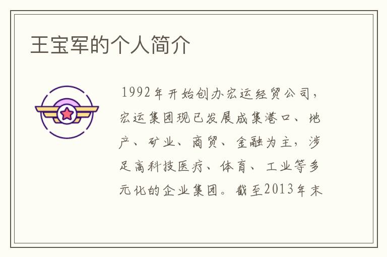 王宝军的个人简介