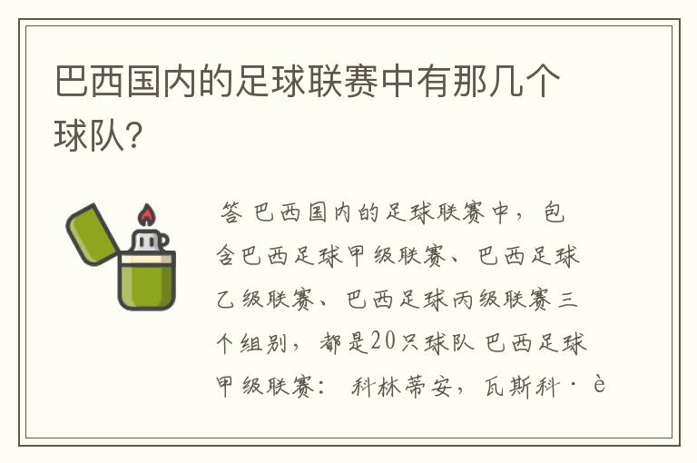巴西国内的足球联赛中有那几个球队?