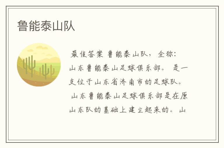 鲁能泰山队