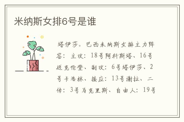 米纳斯女排6号是谁
