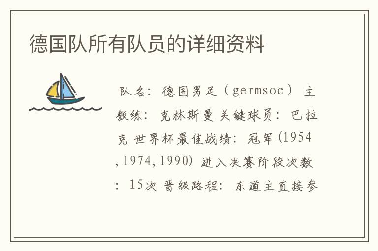 德国队所有队员的详细资料