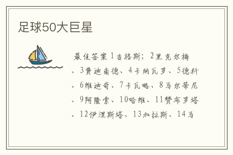 足球50大巨星