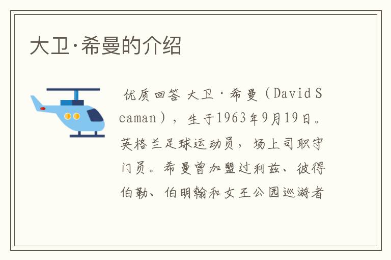大卫·希曼的介绍