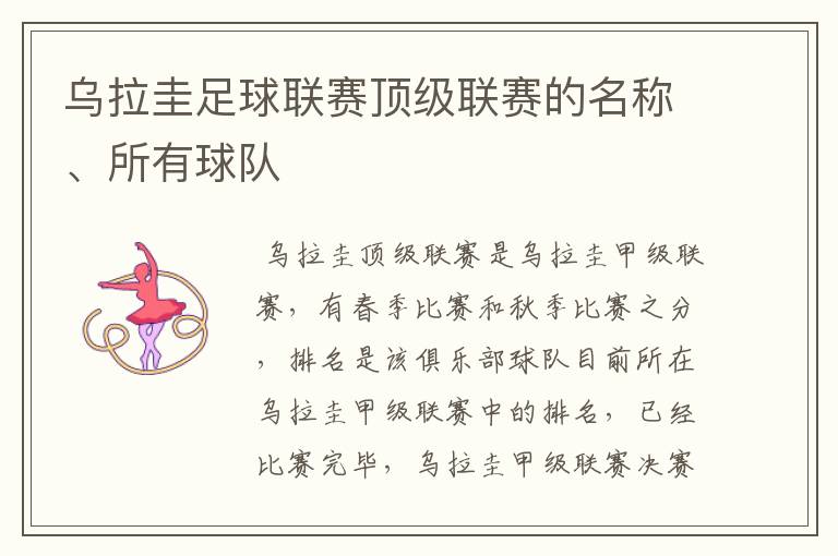 乌拉圭足球联赛顶级联赛的名称、所有球队