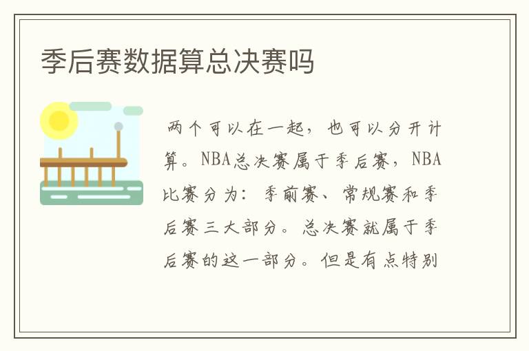 季后赛数据算总决赛吗