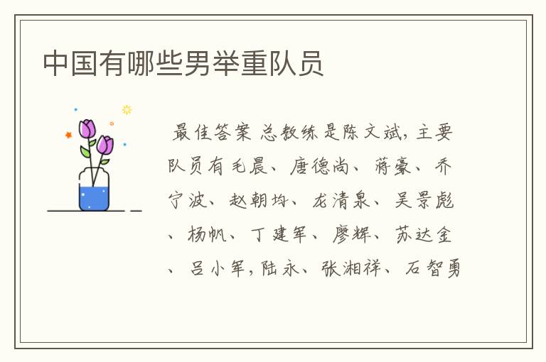 中国有哪些男举重队员