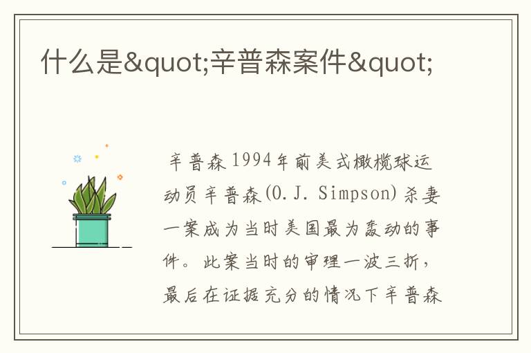 什么是"辛普森案件"