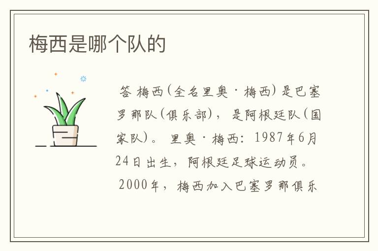 梅西是哪个队的