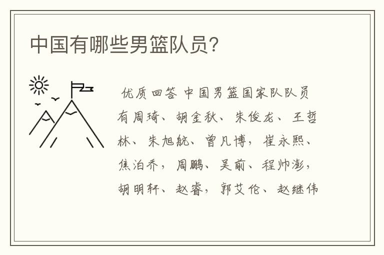中国有哪些男篮队员?