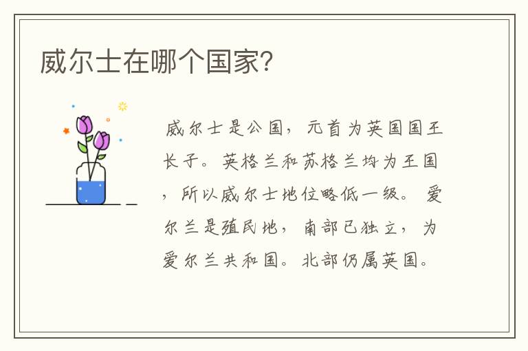 威尔士在哪个国家?