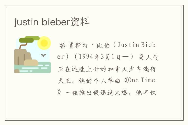justin bieber资料