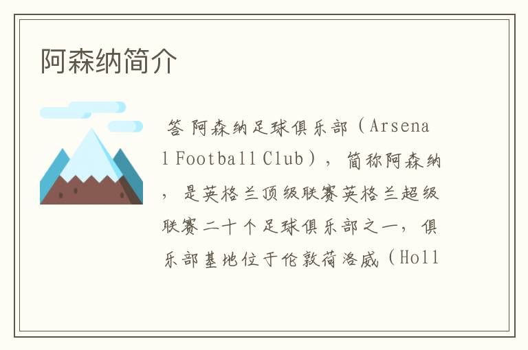 阿森纳简介