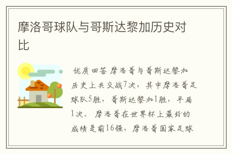 摩洛哥球队与哥斯达黎加历史对比