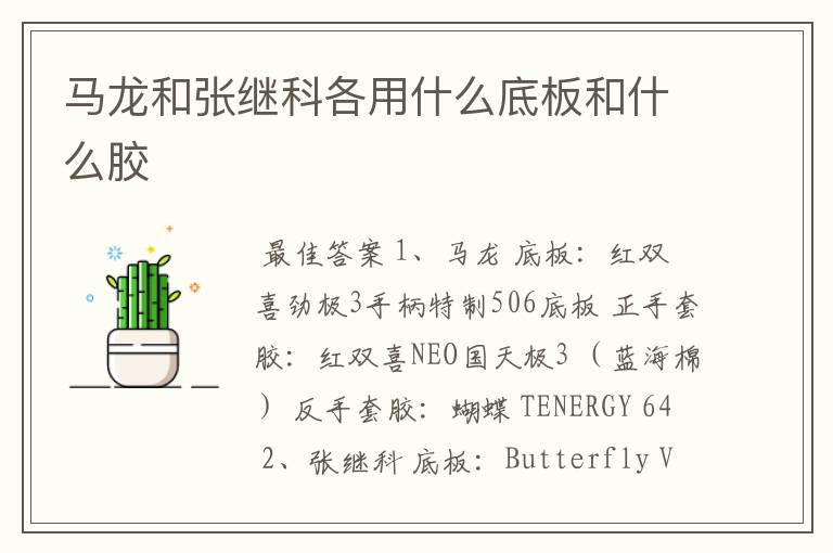 马龙和张继科各用什么底板和什么胶