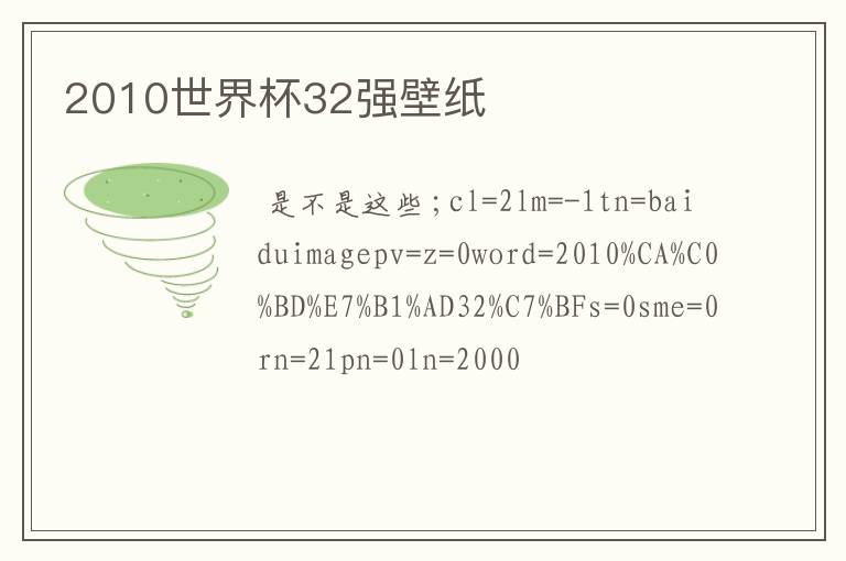 2010世界杯32强壁纸