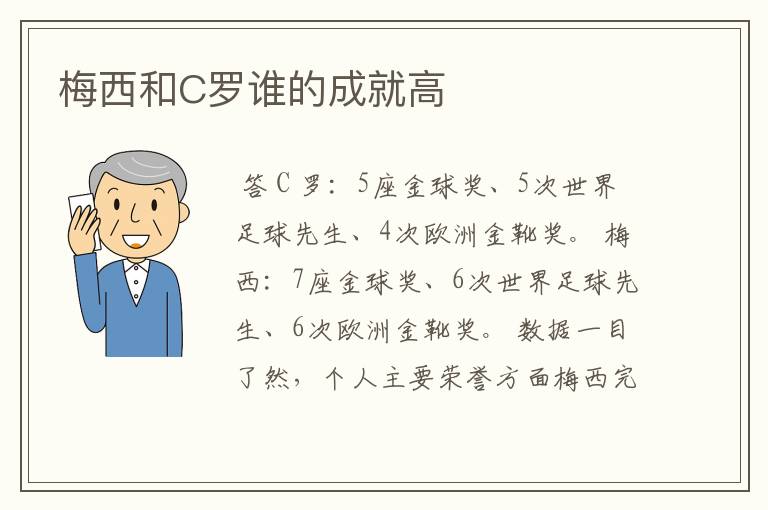 梅西和C罗谁的成就高