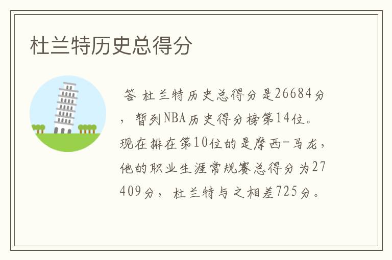 杜兰特历史总得分