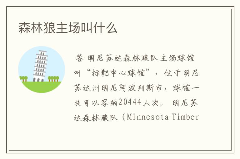 森林狼主场叫什么