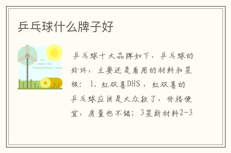 乒乓球什么牌子好