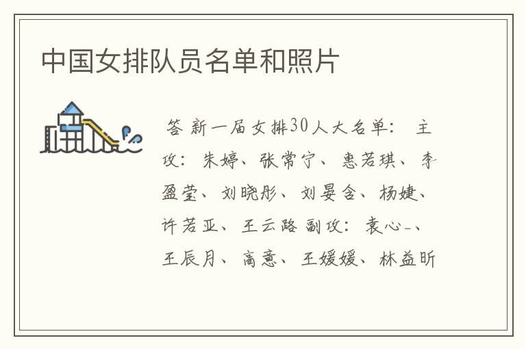 中国女排队员名单和照片