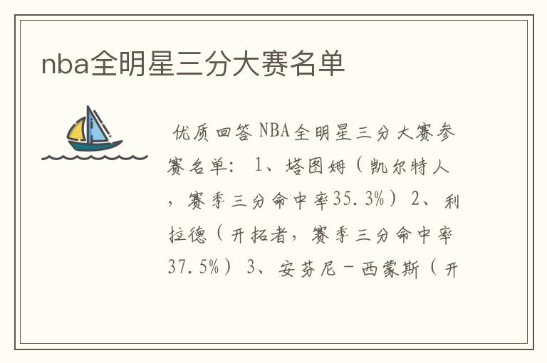 nba全明星三分大赛名单