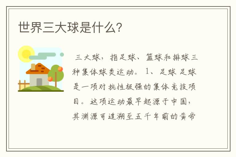 世界三大球是什么?