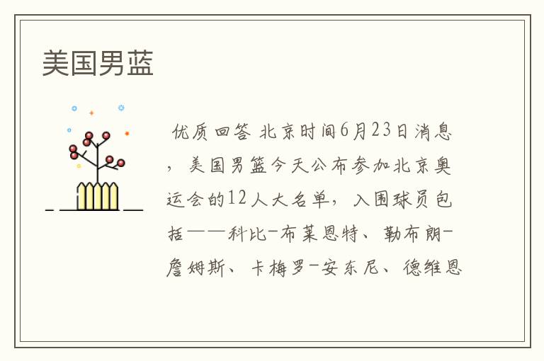 美国男蓝