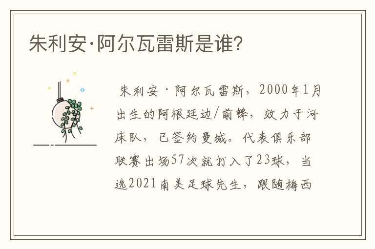 朱利安·阿尔瓦雷斯是谁?