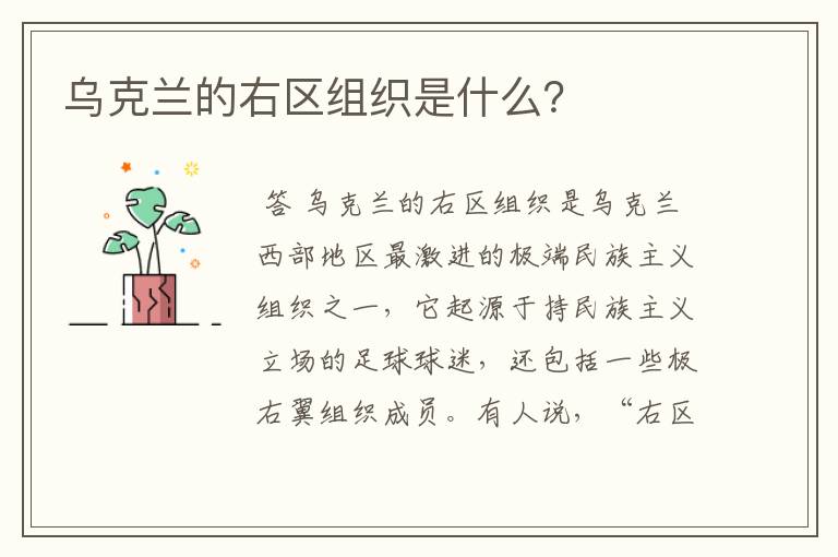 乌克兰的右区组织是什么?