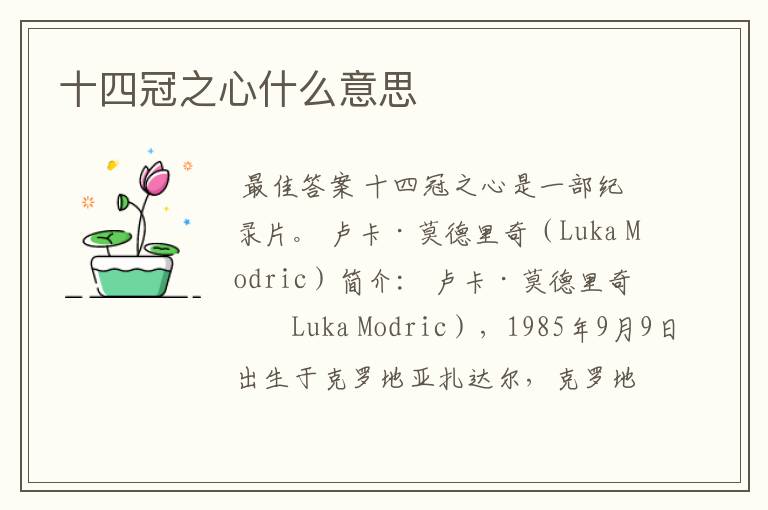 十四冠之心什么意思