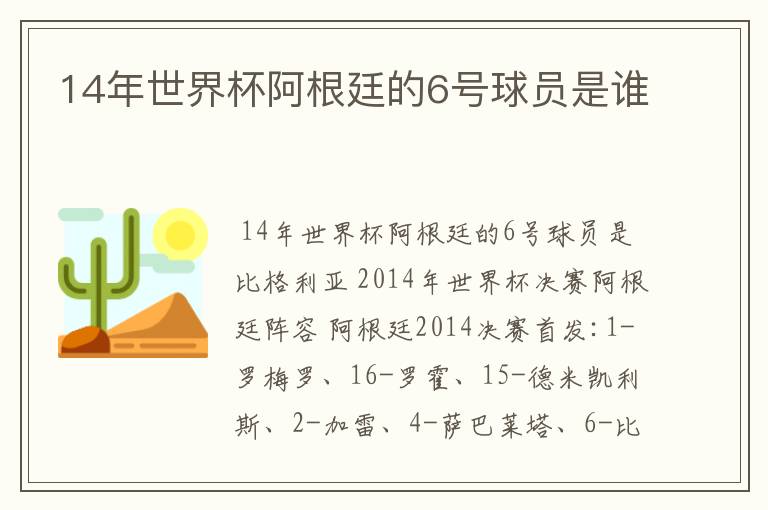 14年世界杯阿根廷的6号球员是谁