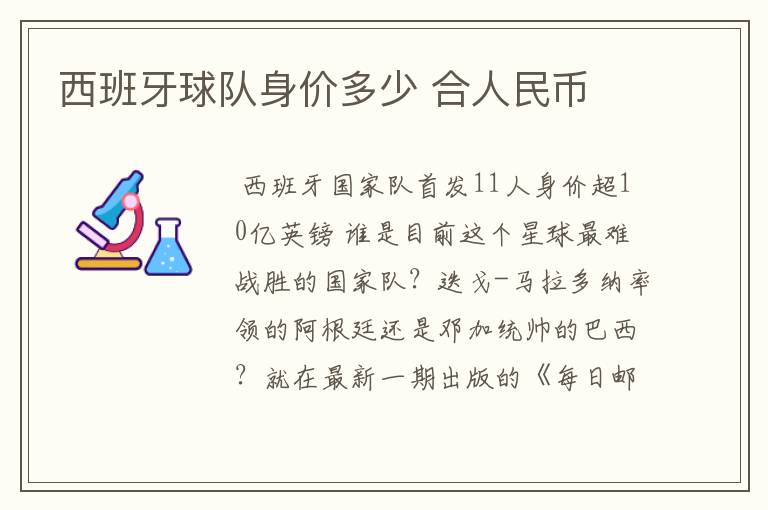 西班牙球队身价多少 合人民币