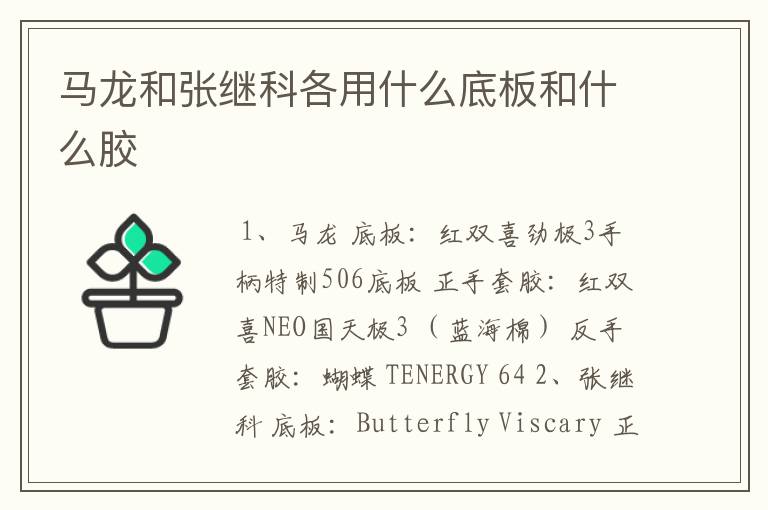 马龙和张继科各用什么底板和什么胶
