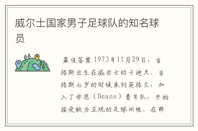 威尔士国家男子足球队的知名球员