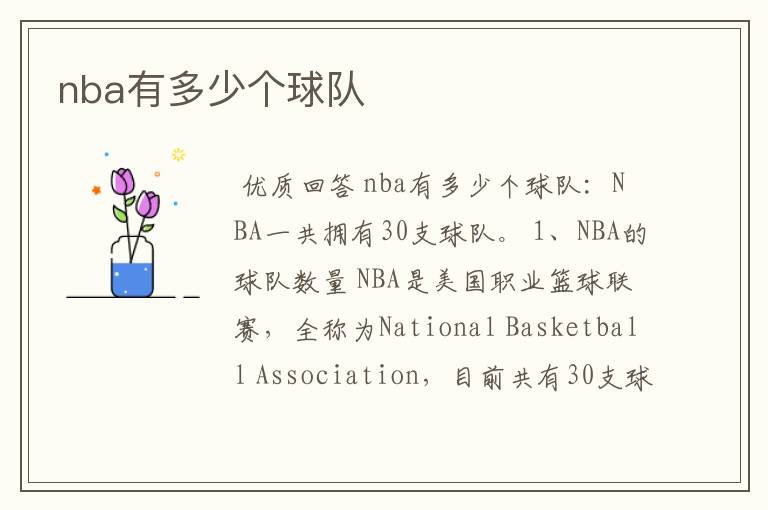 nba有多少个球队