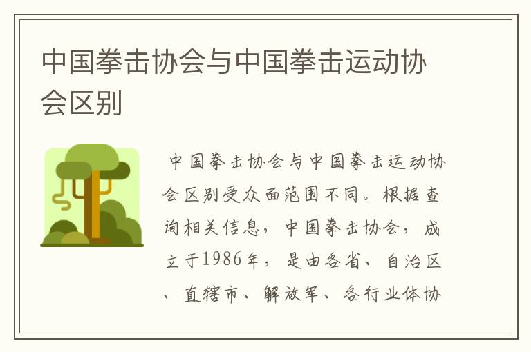 中国拳击协会与中国拳击运动协会区别