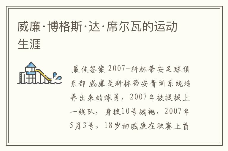 威廉·博格斯·达·席尔瓦的运动生涯