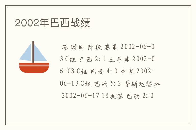 2002年巴西战绩