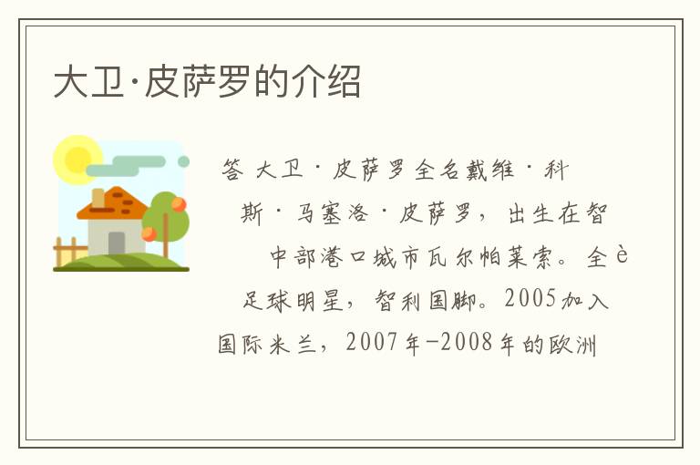 大卫·皮萨罗的介绍