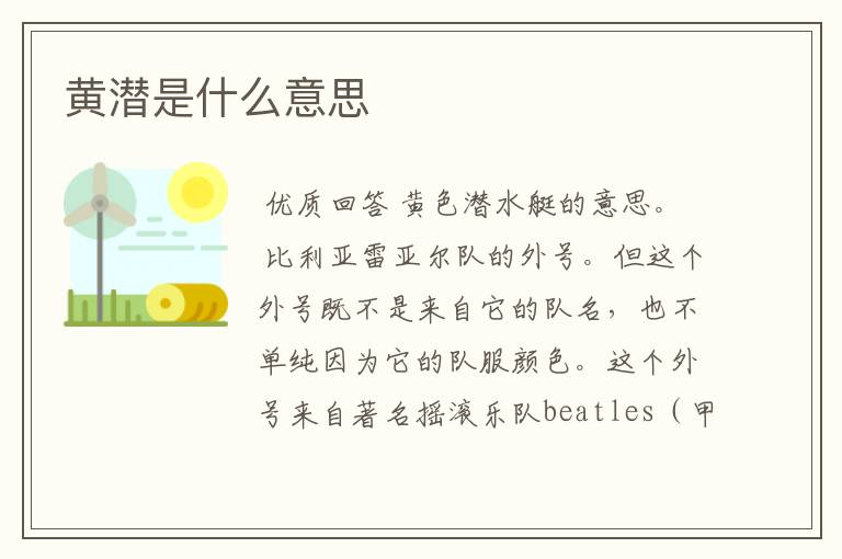 黄潜是什么意思