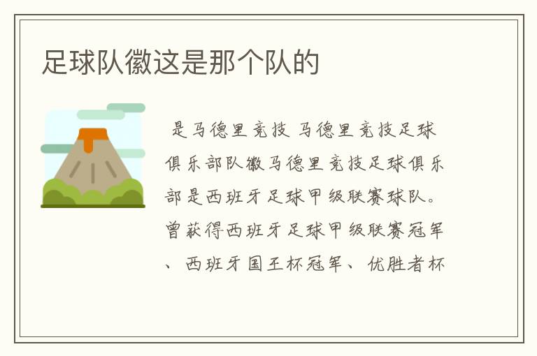 足球队徽这是那个队的