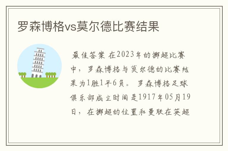 罗森博格vs莫尔德比赛结果