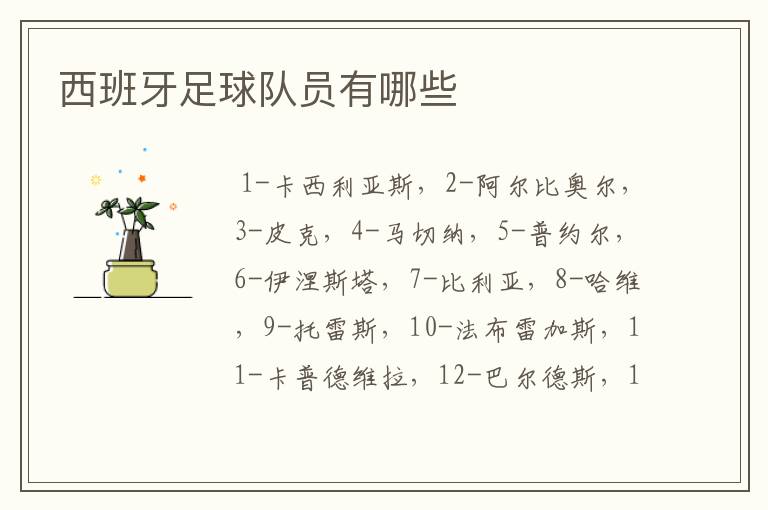 西班牙足球队员有哪些