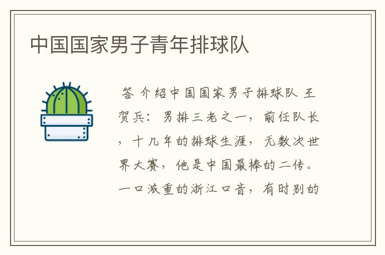 中国国家男子青年排球队